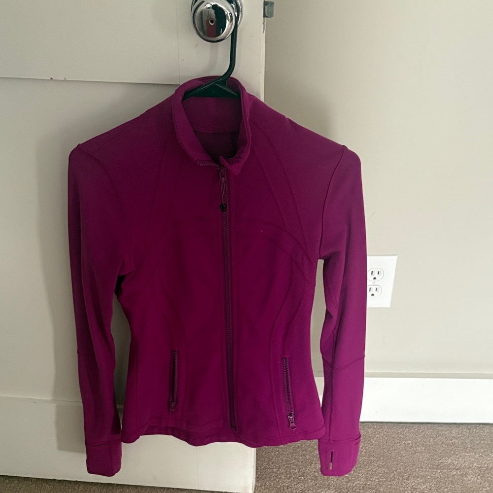 Lululemon Women's Maroon Scuba Jacket (regular length) - Size 4